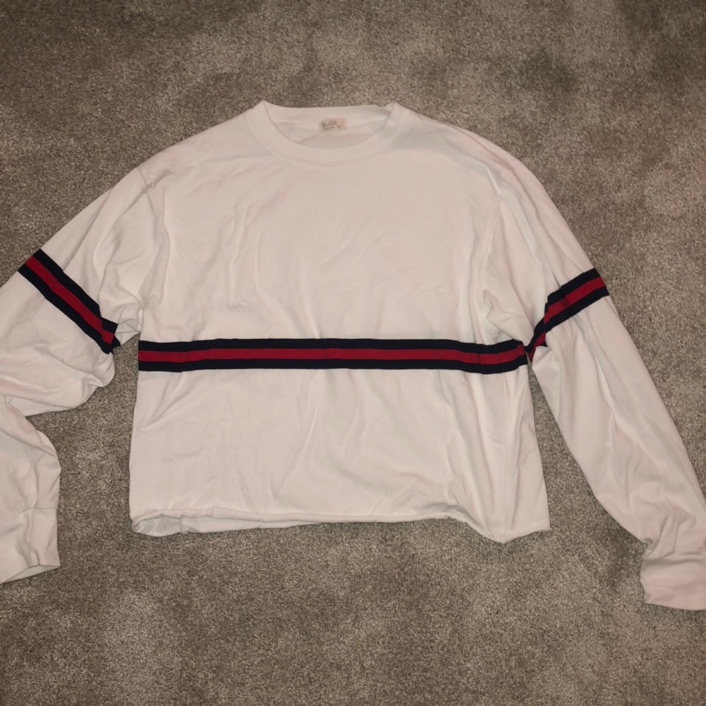 Brandy Meville White Cropped Long Sleeve